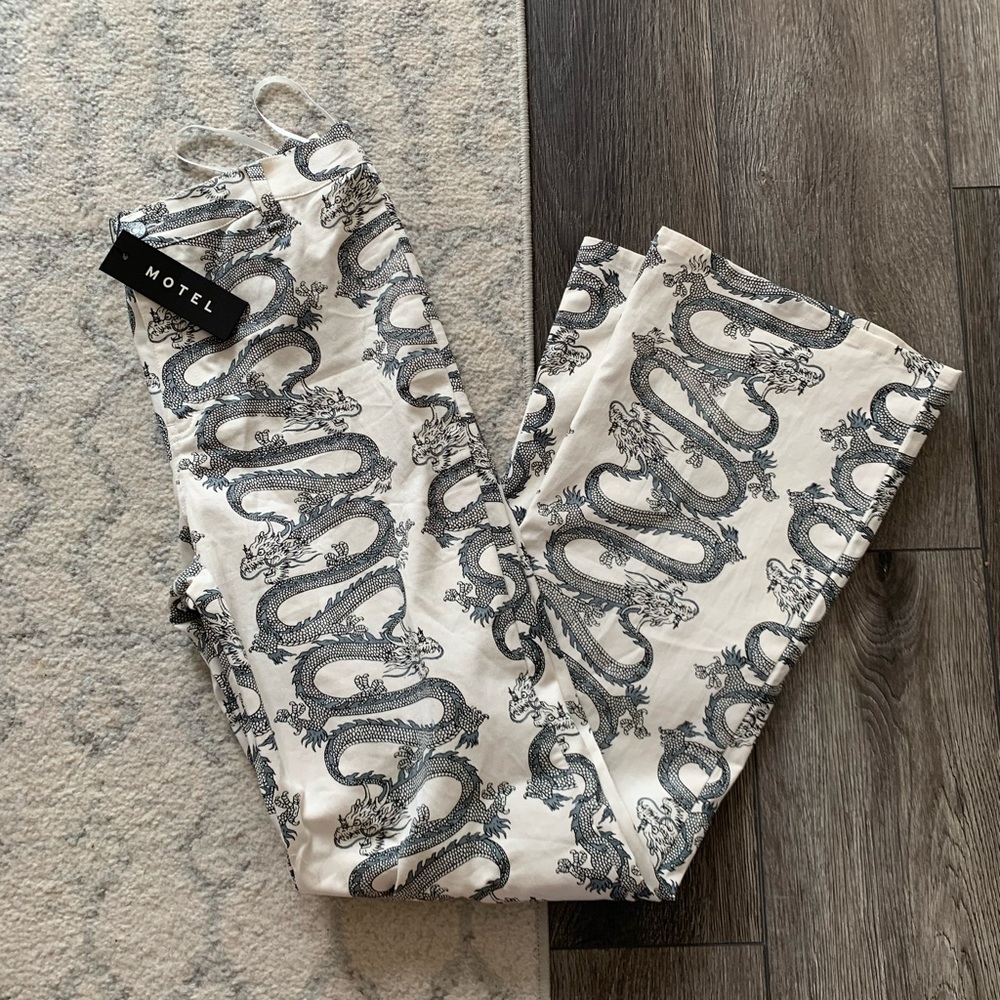 Motel Rocks snake pattern flare pants